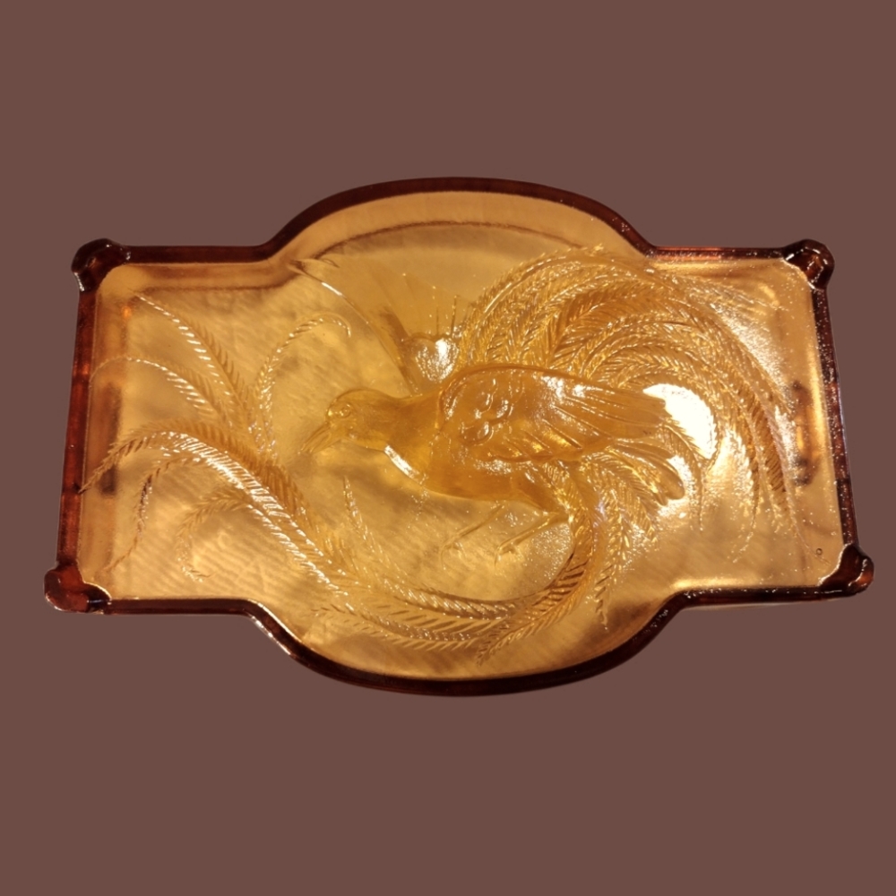 Bird of paradise glass tray